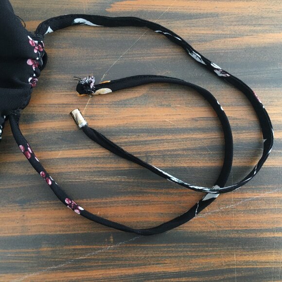 [Dynamite] Black Floral Long Sleeve Peplum Blouse | M | Good - Picture 10 of 14